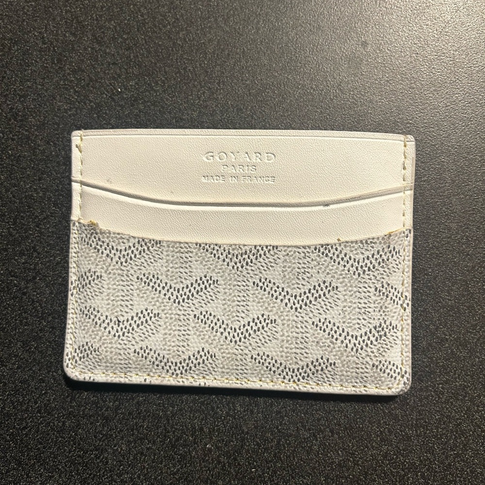 Goyard White and Gray Card Holder